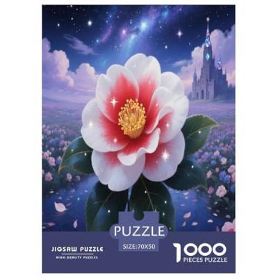 Die Kamellien Japonica Puzzles 1000 Teile Schwer Puzzle Spielzeug Pädagogisches Spiel Impossible Herausforderung Spielzeug Für Erwachsene Und Kinder in Bewährter 70x50cm/1000pcs von ChengzeTCo